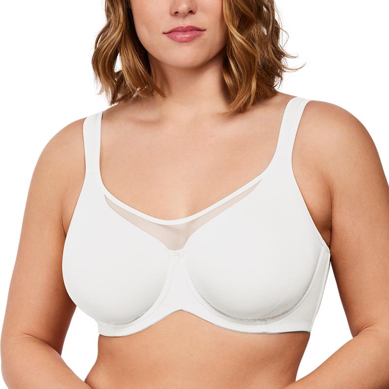 Plus Size Underwire Non-padded Smoothing Wide Strap Full Coverage