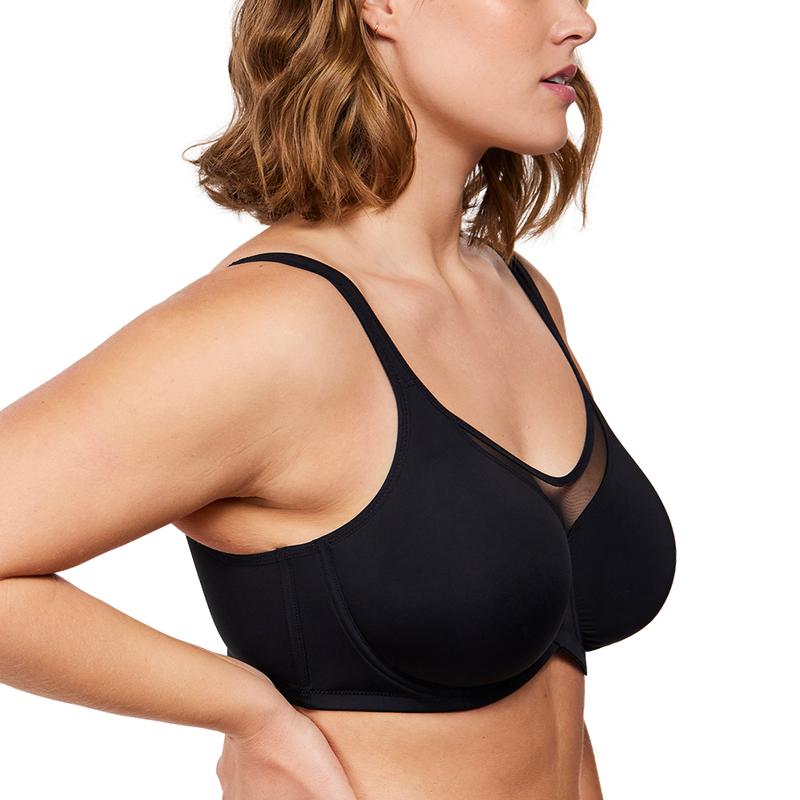 Plus Size Underwire Non-padded Smoothing Wide Strap Full Coverage