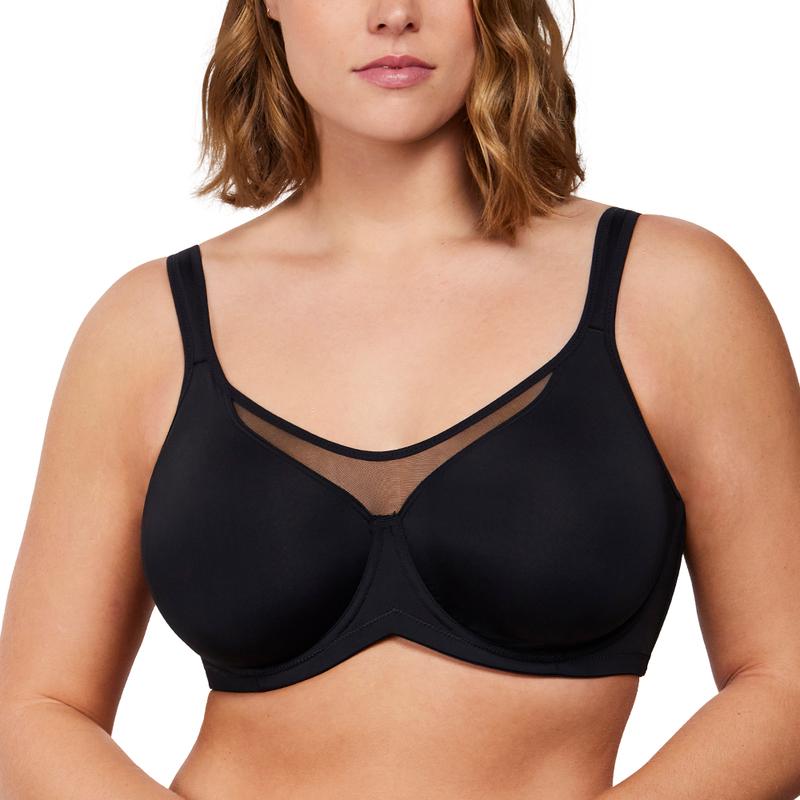 Plus Size Underwire Non-padded Smoothing Wide Strap Full Coverage