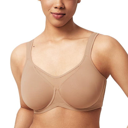 Plus Size Underwire Non-padded Smoothing Wide Strap Full Coverage